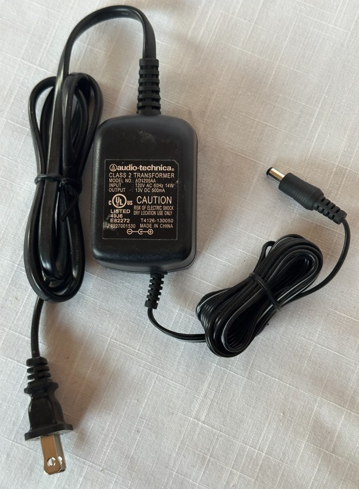 Audio Technica AD1205AA Wireless Mic Power Supply 120v AC 13v DC Output NOB