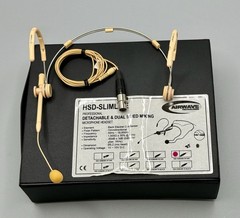 ⭕️ AIRWAVE HSD-SLIMLINE-T4-TAN PROFESSIONAL DUAL SIDED HEADSET MICROPHONE
