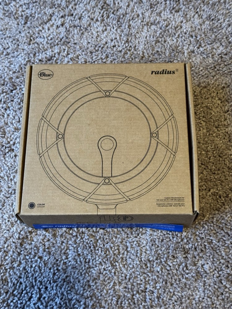 Newopenbox Blue Radius III Microphone Shock Mount w/ Thread Adapter, Black Metal