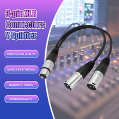 3Pin XLR Female Jack To Dual 2 Male Plug Y Splitter Cable Adapter Microphone
