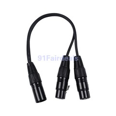 Lot 3-Pin XLR Male Plug to Dual 2 Female Jack Y Splitter Mic DJ Cable Adaptor