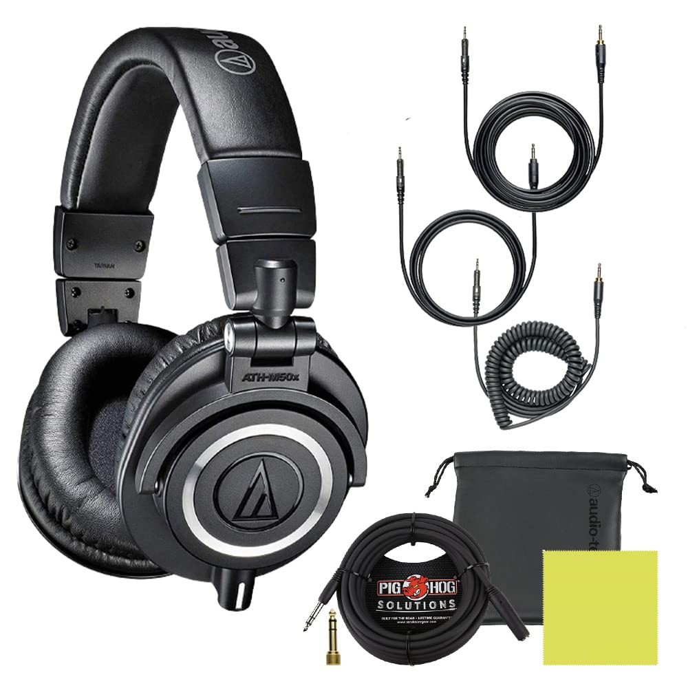 Audio Technica ATH-M50X Professional Studio Monitor One Size Fits All, Black