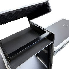 DJ Rack Road Case Slant Mixer Top DJ Table 16U Three-Door Aviation/Flight Case