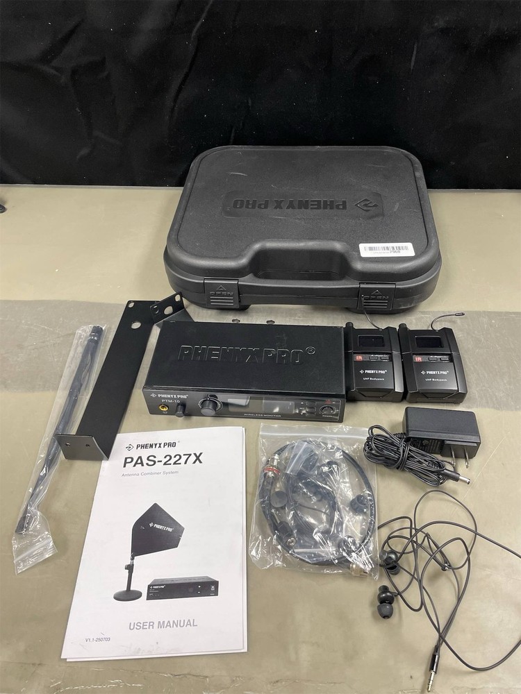 Phenyx Pro UHF Stereo Wireless in Ear Monitor System PTM-10-2B Bundle with UHF W