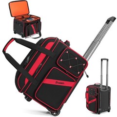 Rolling DJ Cable Bag with Wheels, Padded Gig Case for 15.6″ Laptop & Gear, Multi
