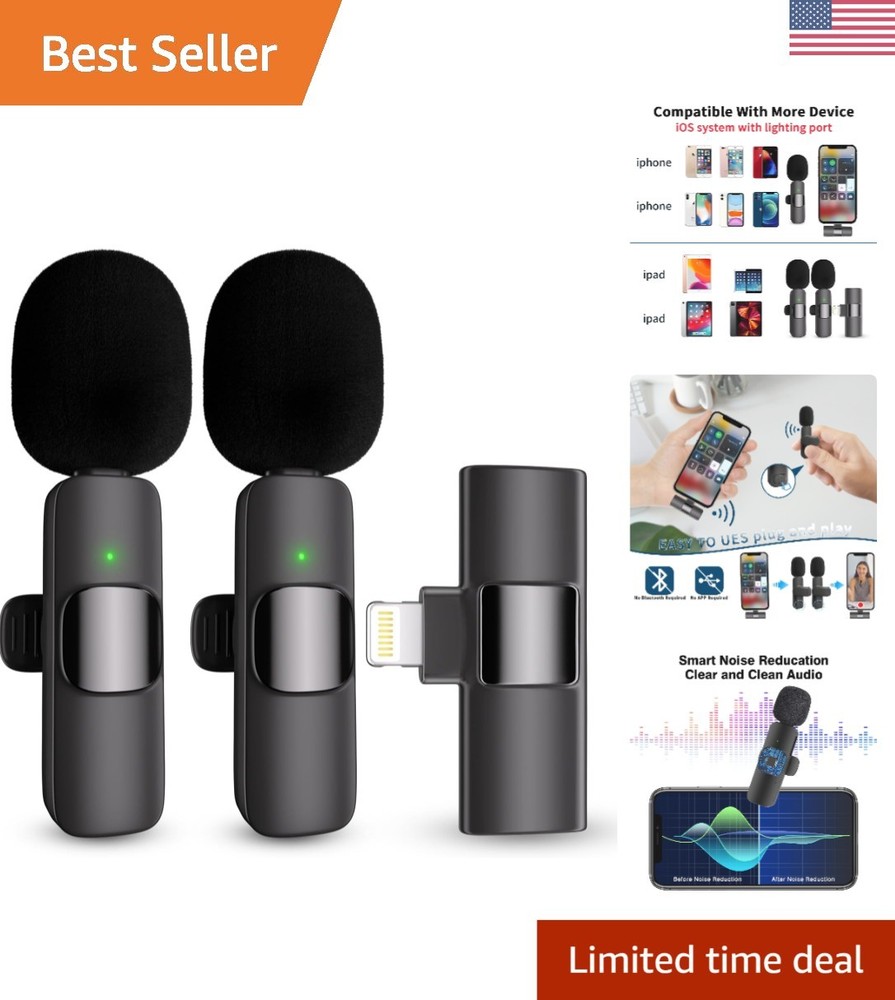 Omnidirectional Wireless Microphone for Streaming – 2-Pack for YouTube & TikTok