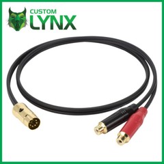 B&O Cable. 5 Pin Din to 2 RCA Phono Female Sockets Lead. RECORD. AUX, NAIM, QUAD