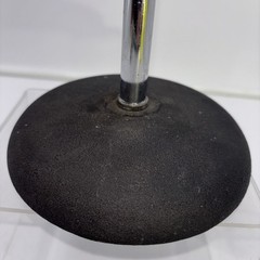 Vintage Desktop Tabletop Cast Iron Microphone Stand 6″ Wide Base w/Mic Clip