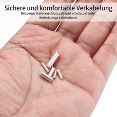 650 Pcs 7 Sizes Wire Ferrules Kit, Tinned Copper Crimp Connectors, Silver