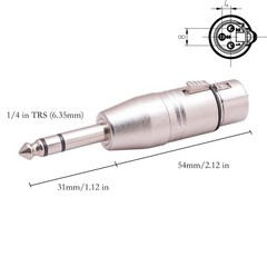 4 Pack 6.35Mm 1/4″ Male to XLR Male & 1/4″ TRS to XLR Female Adapters