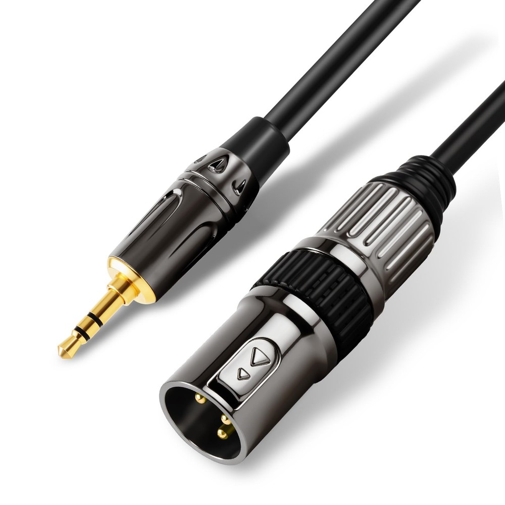 XLR to 3.5mm (1/8 inch) Microphone Cables, 1 Pack 6 Feet 6 Feet, Black