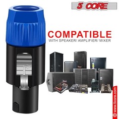 4 Pole Speakon ConnectorPcs w Twist Lock Audio Jack Male Plug Loud 6 Blue