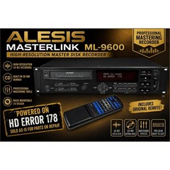 Alesis MasterLink ML-9600 Master Disk Recorder HD ERROR 178 Parts Repair Remote