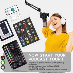 Home Studio Mixing Console Live Studio Audio DJ Sound Mixer Condenser Microphone