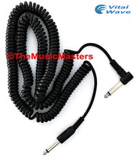 20′ ft 1/4″ M-M Coiled „L“ Guitar Instrument Amp Audio Sound Cable Wire VWLTW