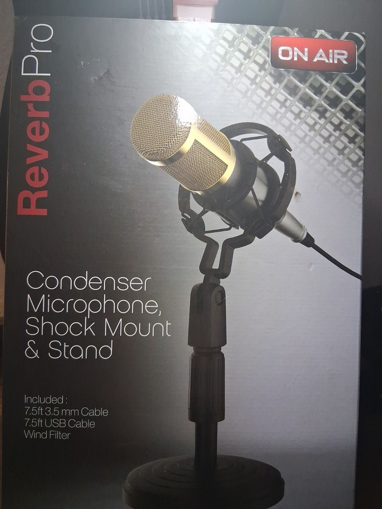 Tzumi PodCast Series Reverb Pro Condenser Microphone Shock Mount Stand
