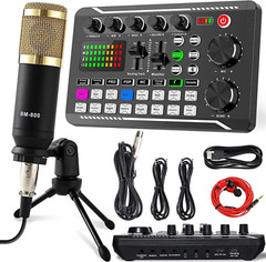 Home Studio Recording Kit Podcast Music Mixer Equipment Condenser Microphone Set