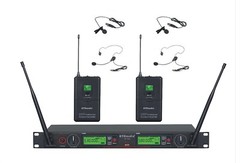 GTD Audio 2×800 Ch UHF Wireless Lavaliere Lapel Headset Microphone System 733L