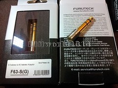 1x Furutech F63(G) 6.3mm male to 3.5mm female Gold Plated stereo Plug adapter