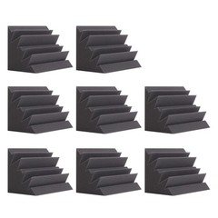 8 Pack – Bass Traps Acoustic Foam 8 x 8 x 12 Inches, 8 Pack-Black Trap