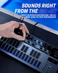 Donner B1 Analog Bass Synthesizer Sequencer 128 Patterns Memory Saturation