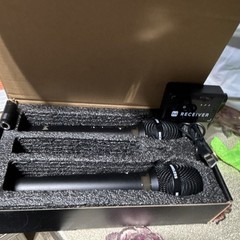 Wireless Handheld/Stand-Held Microphone Set with Receiver, Black, 2 Microphones