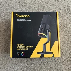 Maono PD100W Wireless Dynamic Desktop Microphone USB-C RGB Black Streaming Mic