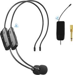 2.4G Wireless Microphone System for Two People, 165 ft Long Range, Stable Transm