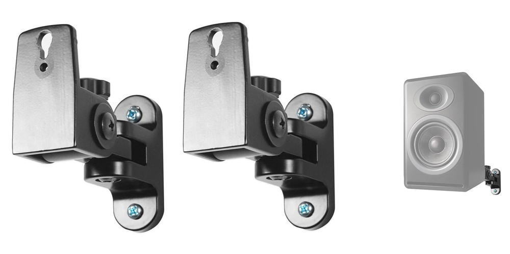 Pair Hidden Wall Mount Swivel Brackets For Audioengine P4 Bookshelf Speakers