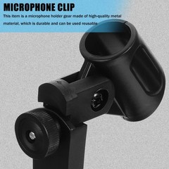 Drum Microphone Clip Classic Black Metal Plastic Adjustable Mount Clamp 6 PCS