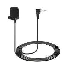 Lavalier Lapel Microphone, 3.5mm Elbow Mono, 1.2m Wired Omnidirectional Mic