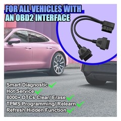 ZIMISI Right Angle OBD2 Splitter, 16 Pin 1 Male to 2 Female OBD2 Black