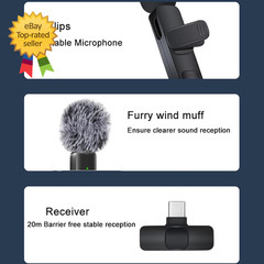 Professional Wireless Lavalier Microphone Ipad Android Phone Content Creators