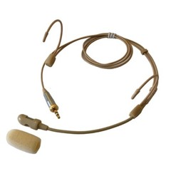 UHF Dual Channel Wireless Headset Mic System with Two Headband Microphone Beige