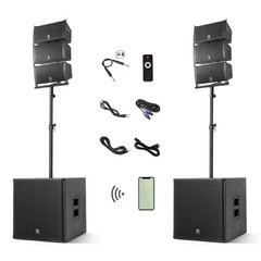 proreck PA Speaker System Combo Set Line Array Speakers 18“ 8000W Peak