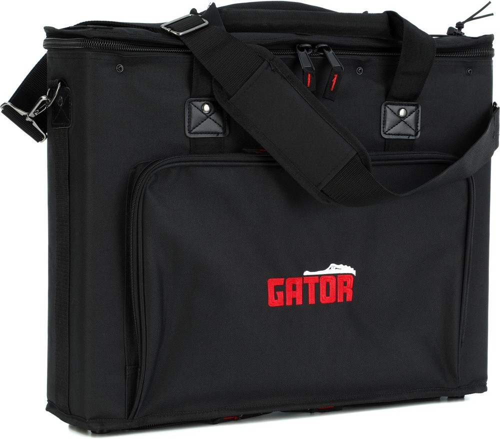 Portable 2U Rack Space Bag Lightweight Black Plywood Nylon Construction