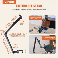 VEVOR Microphone Boom Arm with Desk Mount 360° Rotatable Adjustable Mic Stand
