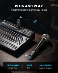 LEKATO Wireless XLR Transmitter Receiver 2.4GHz Wireless Microphone System