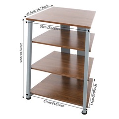 4-Layers AV Media Stand Stereo Stand Media Holder w/ Storage Shelves 110.23 lbs