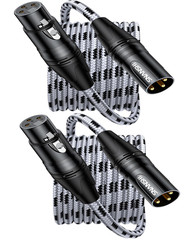 XLR Microphone Cable 6.6ft Oxygen-Free Copper 22AWG Gold Connectors Studio