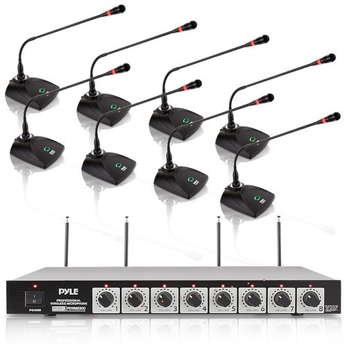 Pyle Pro PDWM8300 8 Channel Wireless Conference Microphone System Sealed