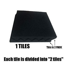 12 Pack Wedge RED/Black Acoustic Soundproofing 2″ x 12″ x 12″,