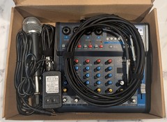 Unused Open Box Studio Starter Bundle: Pyle PMXU63BT Mixer + Shure SM58 Mic