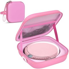 Pink Portable CD Player Travel Case With Belt Carrying Storage Bag Holder