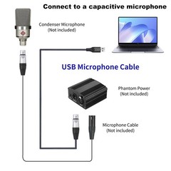 XLR Female to USB Microphone Cable Converter – 10FT Recording Link for PC