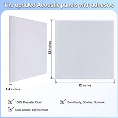 18 Pack Soundproof Acoustic Panels 12″x12″x0.4″ – Stylish White Absorption