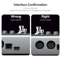 1-Foot 5-Pin Male to Male MIDI Cable, 2-Pack – Perfect for Music Professionals