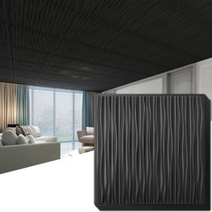 Ceiling Tiles 24 x 24 for Interior Wall Décor Drop Ceiling 12 Pack Wave Black