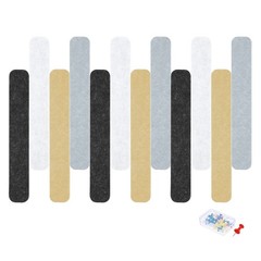 Acoustic Panels with 15 Push Pins (Black,White,Bright Gray,Dark Brown)