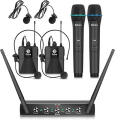 Debra Audio Pro UHF 4 Channel Wireless Microphone System with Cordless Handheld